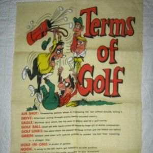 Terms of Golf Irish Linen Tea Towel